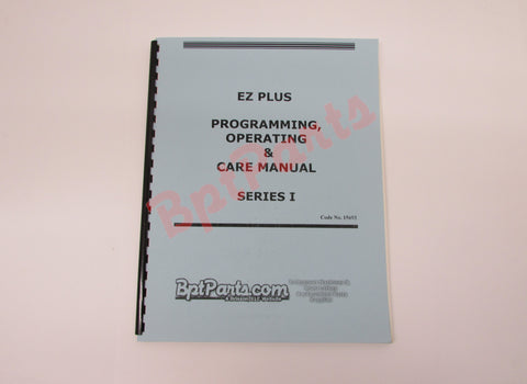 15693 EZ-Plus Programming, Operations & Care Manual