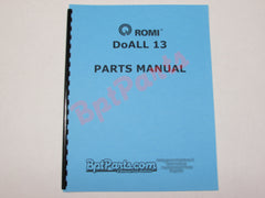 Q54793 DoALL 13 Parts Manual