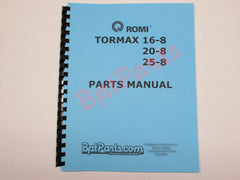 R34388D Tormax 16-8 20-8 25-8 Parts Manual