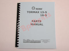 R39938 Tormax 13-5 16-5 Parts Manual